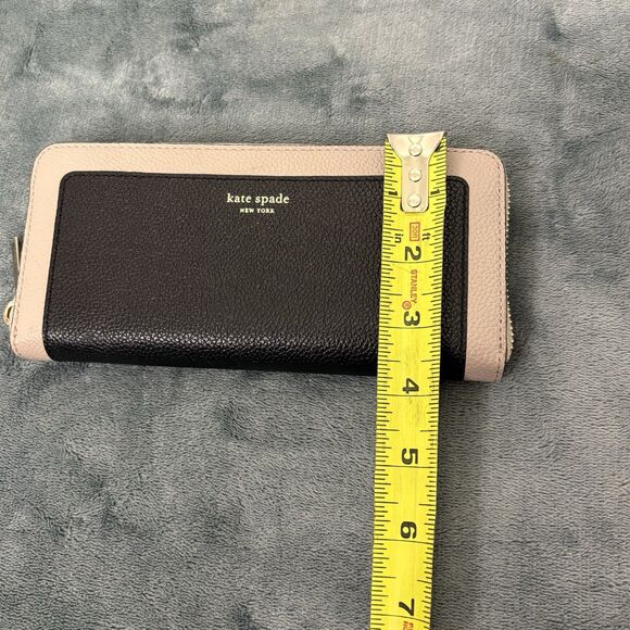 Kate Spade Margaux Slim Continental Wallet Black & Warm Taupe - Picture 7 of 7